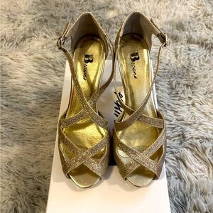 Browns Mali Gold Strappy High Heel Sandals